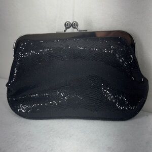 Express Elegant Black Sparkle Clutch
